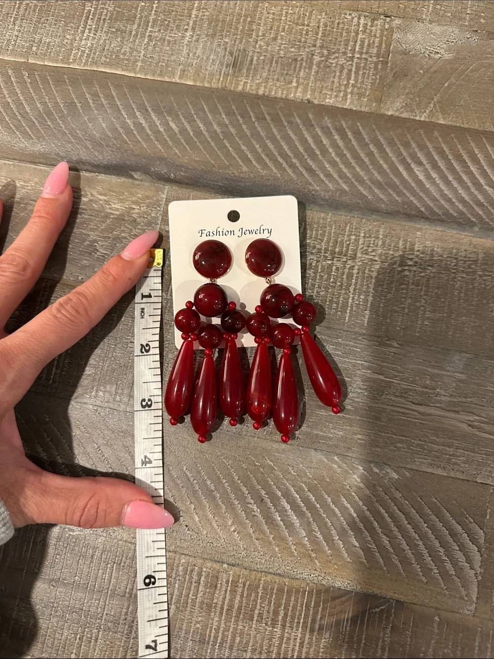 Fashion Jewelry Cherry Red Beaded Chandelier Earrings